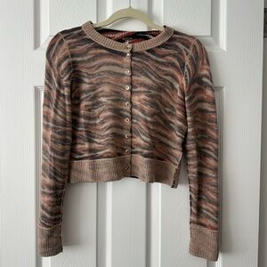 Free People Zebra Wool Cardigan